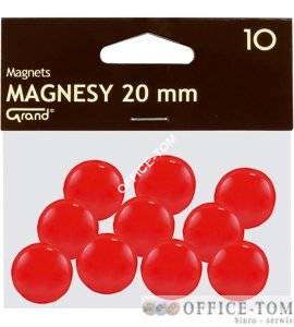 Magnesy średnica 20 mm czerwony 10 szt. Grand