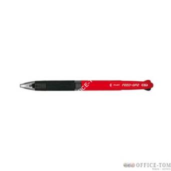 Długopis olejowy PILOT FEED 1+1 czerwony w komplecie z ołówkiem 0,5mm