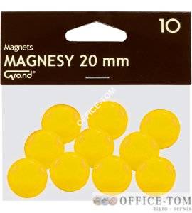 Magnesy średnica 20 mm żółty 10 szt. Grand
