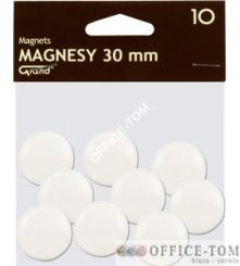 Magnesy średnica 30 mm biały 10 szt. Grand