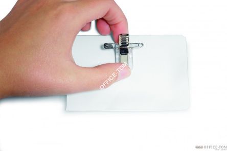 Identyfikator samolaminujący z samoprzylepnym kombi-klipem. 54x90 mm Durable