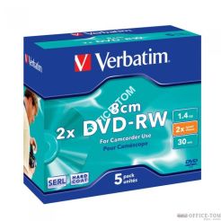 Płyta VERBATIM mini DVD-RW  jewel case  1.4GB  2x  hard coat