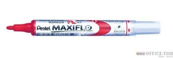Marker suchościeralny PENTEL MAXIFLO(z tłoczkiem),okrągła końc.,dł.linii 1000 m Czerwony