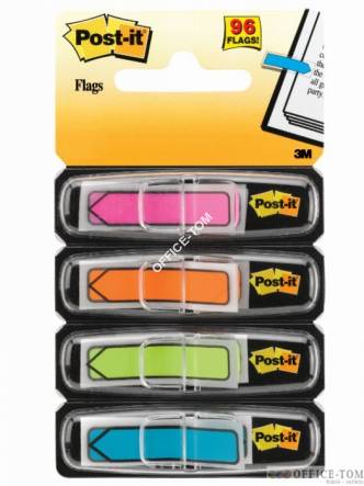 Zakładki indeksujące Post-it® 684ARR4 strzałki, 4 kolory neonowe po 24 szt., 12 x 43 mm 3M