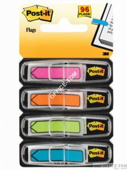 Zakładki indeksujące Post-it® 684ARR4 strzałki, 4 kolory neonowe po 24 szt., 12 x 43 mm 3M