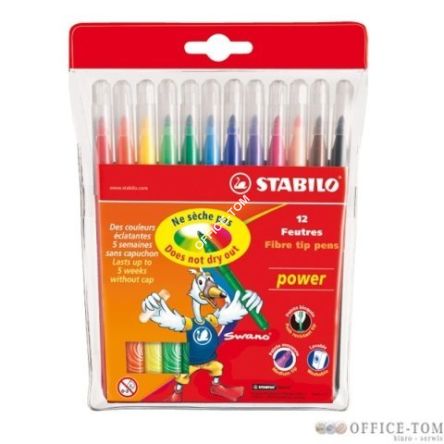 Flamastry STABILO Power, niezasychajace, etui 12 szt.