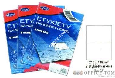 Etykiety samoprzylepne GRAND - 031 210*148/2