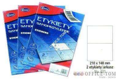 Etykiety samoprzylepne GRAND - 031 210*148/2