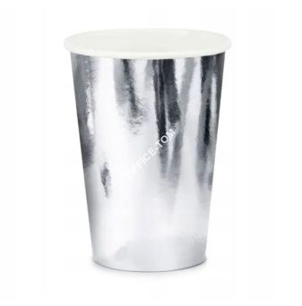 Kubeczki papierowe srebrne (6 szt.), 220ml - POD ZAMÓWIENIE