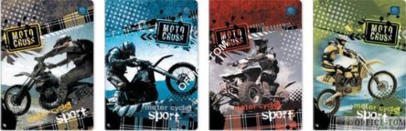 Zeszyt A5 16 linia podwójna UV Kolekcja nr 304 Motocross INTERDRUK