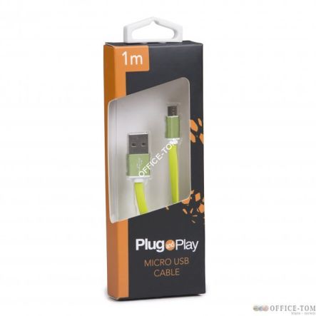 Kabel USB/MICRO USB 1M zielony PLUG&PLAY