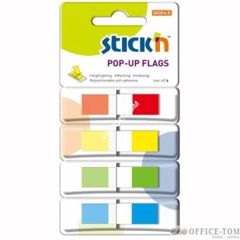 Zakładki indeksujące w podajniku 45X12mm 140/4 kolory STICK\'N
