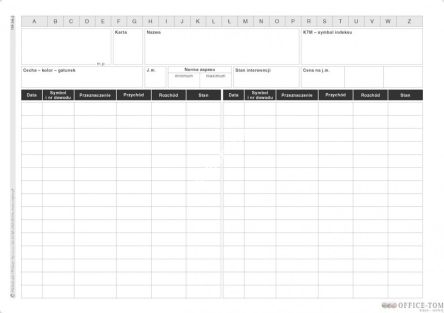Kartoteka magazynowa MICHALCZYK I PROKOP A5 50 kartek