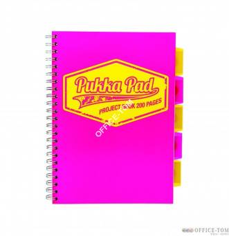 Project Book Neon B5 kratka Różowy PUKKA