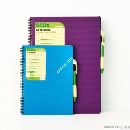 Kołonotatnik Eco Pen  A5 80 5x5 – kratka 98545 Mintra