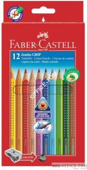 Kredki Jumbo Grip Kpl Karton 12 Szt + Temperówka FABER-CASTELL