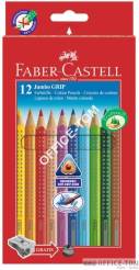 Kredki Jumbo Grip Kpl Karton 12 Szt + Temperówka FABER-CASTELL