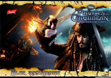 Blok rysunkowy A4, 20k. PIRACI ZKARAIBÓW UNIPAP