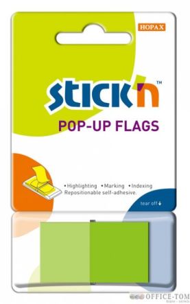 Zakładki indeksujące W Podajniku Pojedyncze Zielony