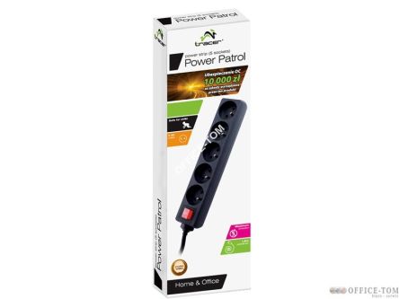 Listwa TRACER PowerPatrol czarna 1.8m 5gniazd TRL-100A