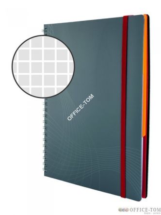 Kołonotatnik Notizio oprawa  tworzywo sztuczne kratka 90 kartek elastyczna gumka, strona indeksowa, kieszeń, A5 szary AVERY ZWECKFORM