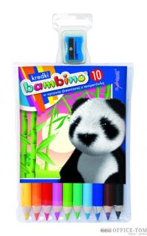 Kredki BAMBINO w opr.drew. 10 kol. dł. 15 cm + temperówka St.Majewski