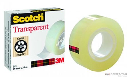 Taśma Scotch®, transparentna, 19 mm x 33 m w folii