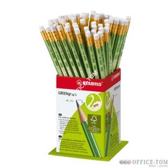 Ołówek drewniany STABILO GREENgraph, z gumką, HB, display 60 szt., z certyfikatem FSC
