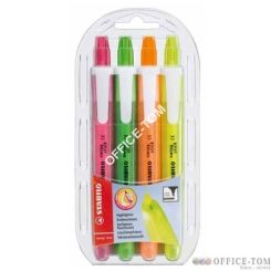 Zakreślacz automatyczny STABILO swing click etui 4 sztuki mix kolorów