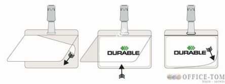 Identyfikator DURABLE samolaminujący z klipem 54 x 90mm (25 sztuk)