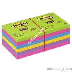 Bloczki samoprzylepne 3M POST-IT® 654 -12SS 76x76 Mix 100k gładki