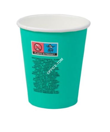 Kubek papierowy kolorowy turkusowy 250ml, 50szt