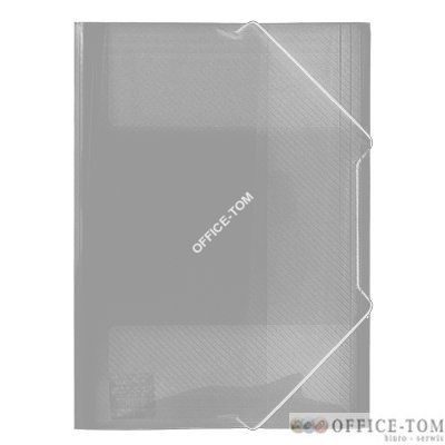 Teczka plastikowa z gumką szeroka TG-12 Biurfol Mleczna transparnetna