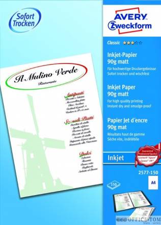 Papier matowy 90g, 210 x 297 mm, biały, Avery Zweckform