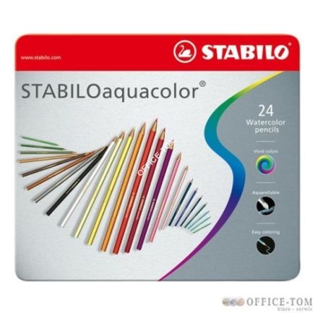 Kredki akwarelowe STABILO aquacolor, 24 szt. w pud. Metalowym
