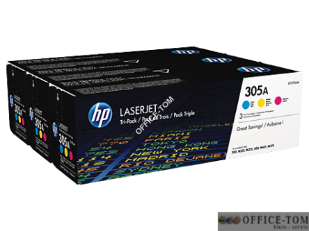 Toner HP 305A (CF370AM) niebieski + purpurowy + żółty 3szt