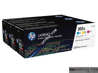 Toner HP 305A (CF370AM) niebieski + purpurowy + żółty 3szt