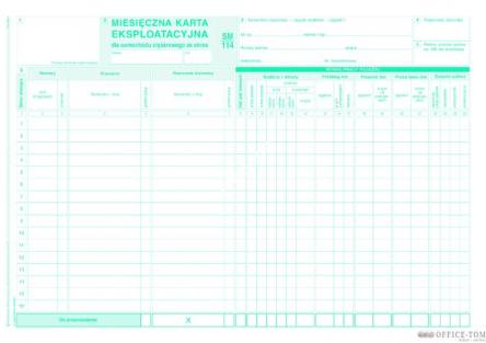 Miesięczna karta eksploatacyjna MICHALCZYK I PROKOP A4 80 kartek