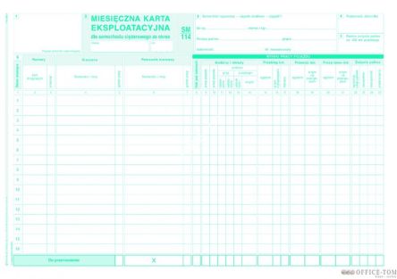 Miesięczna karta eksploatacyjna MICHALCZYK I PROKOP A4 80 kartek