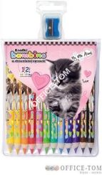 Kredki BAMBINO w opr.drew. 12 kol. z nadrukiem + temperówka MY LITTLE FRIEND St.Majewski