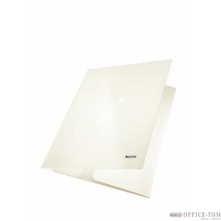 Teczka kartownowa z gumką LEITZ perłowy biały WOW