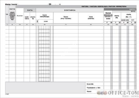 Ewidencja VAT - nabycia towarów i usług (TYP-2), A-4 MICHALCZYK & PROKOP