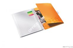 Notatnik z 3 zakładkami \"Be Mobile\" Leitz WOW PP, A4 80k Metaliczny pomarańczowy