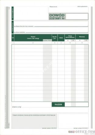 Dowód dostawy MICHALCZYK I PROKOP A5 80 kartek