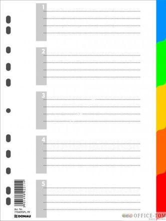 Przekładka Donau PP A4 KOLOR 5 KARTEK