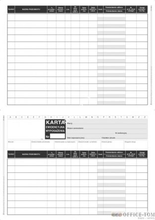 Druk KEW Karta ewidencyjna wyposażenia MICHALCZYK I PROKOP