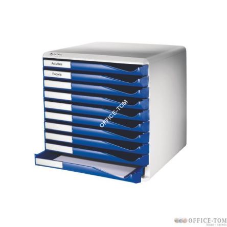 Pojemnik na korespondencję  LEITZ - 10 szuflad, niebieski