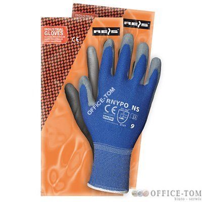 Rękawice powlekane RNYPO niebiesko-szare Rozmiar 10 Reis