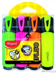 Zakreślacz Fluo peps mix kolorów 4 szt etui z zawieszką Maped