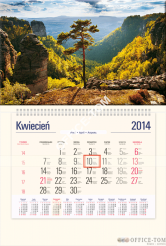 Kalendarz jednodzielne SOSNA z główką J08 TELEGRAPH